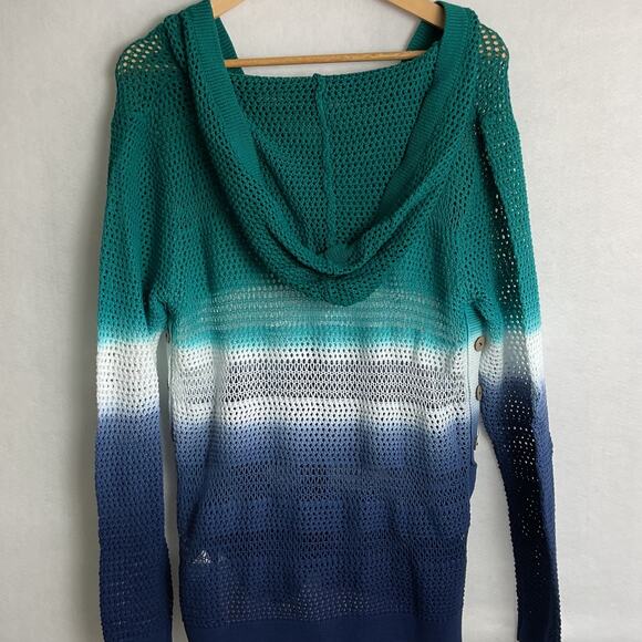 Paradise Shores Multicolor Womens Medium Hooded Beach Sweater NWT - Picture 4 of 8